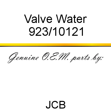 Valve, Water 923/10121