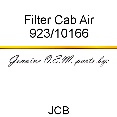 Filter, Cab Air 923/10166