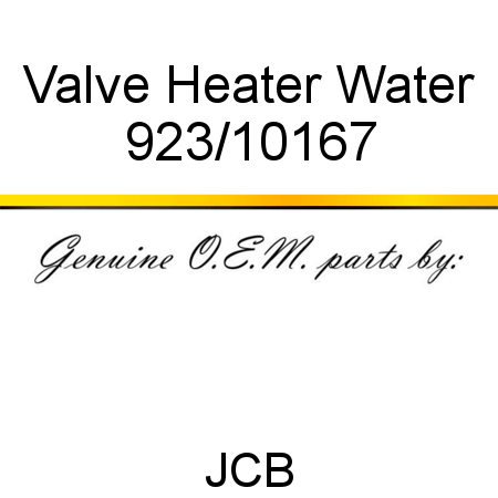 Valve, Heater Water 923/10167