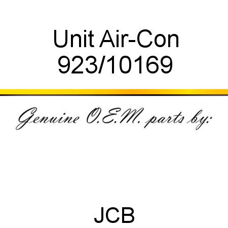 Unit, Air-Con 923/10169