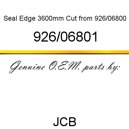 Seal, Edge 3600mm, Cut from 926/06800 926/06801