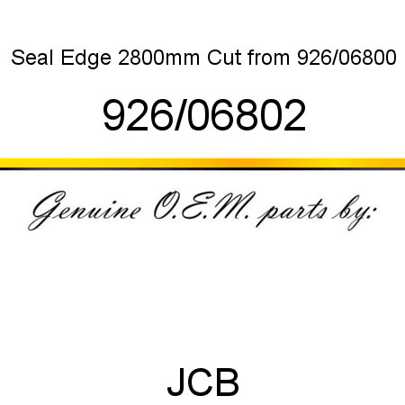 Seal, Edge 2800mm, Cut from 926/06800 926/06802