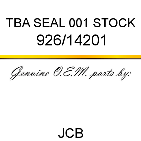 TBA, SEAL, 001 STOCK 926/14201