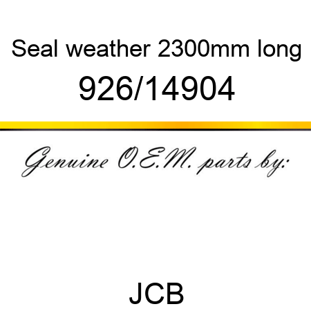 Seal, weather, 2300mm long 926/14904