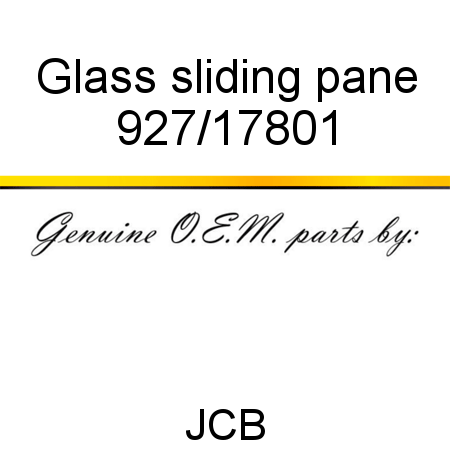 Glass, sliding pane 927/17801