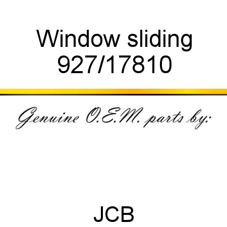 Window, sliding 927/17810