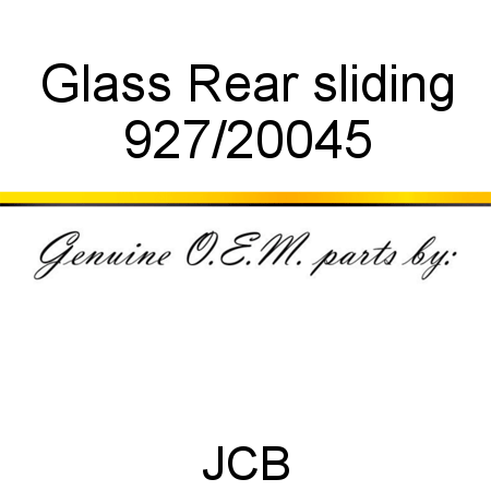 Glass, Rear sliding 927/20045