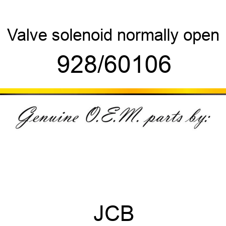 Valve, solenoid, normally open 928/60106
