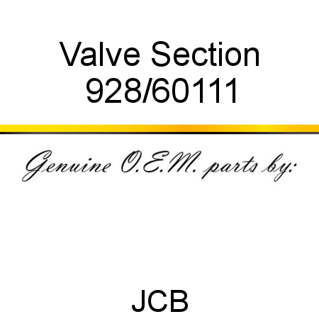 Valve Section 928/60111
