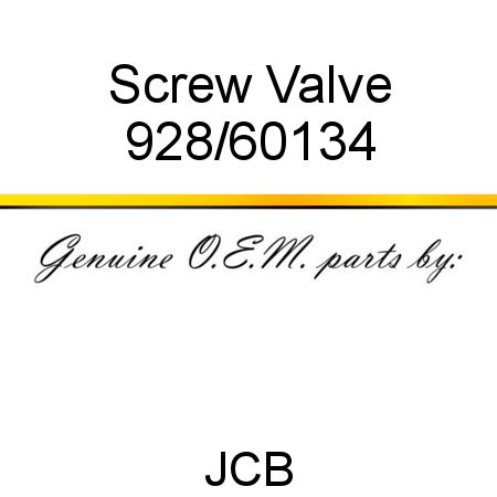 Screw, Valve 928/60134