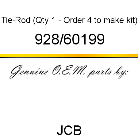 Tie-Rod, (Qty 1 - Order 4 to make kit) 928/60199