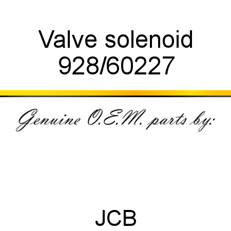 Valve, solenoid 928/60227
