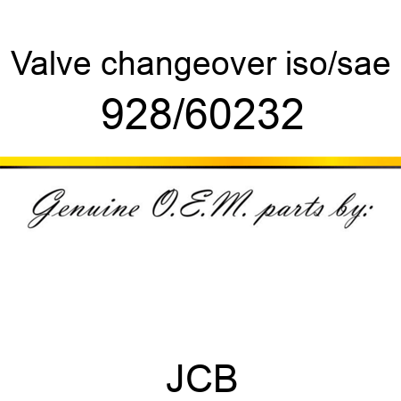 Valve, changeover, iso/sae 928/60232