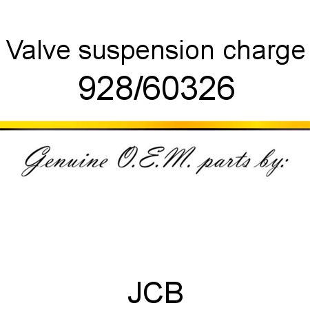 Valve, suspension charge 928/60326