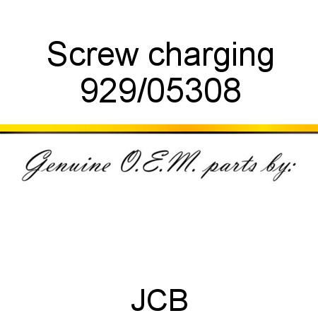Screw, charging 929/05308