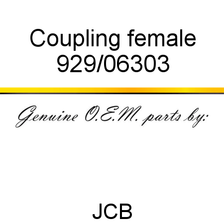Coupling, female 929/06303