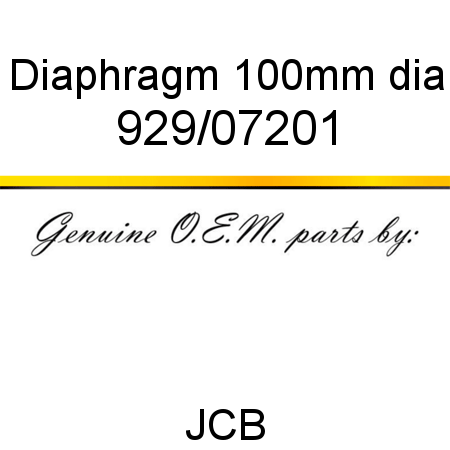 Diaphragm, 100mm dia 929/07201