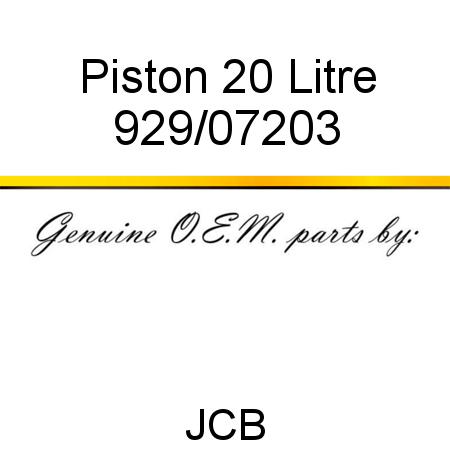 Piston, 20 Litre 929/07203