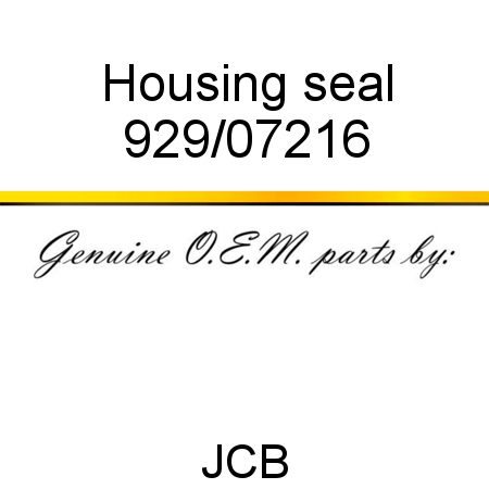Housing, seal 929/07216