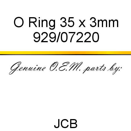 O Ring, 35 x 3mm 929/07220
