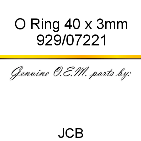 O Ring, 40 x 3mm 929/07221
