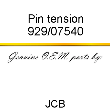 Pin, tension 929/07540