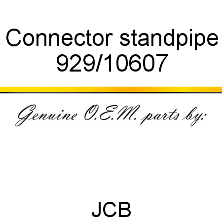 Connector, standpipe 929/10607