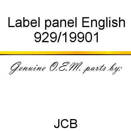 Label, panel, English 929/19901
