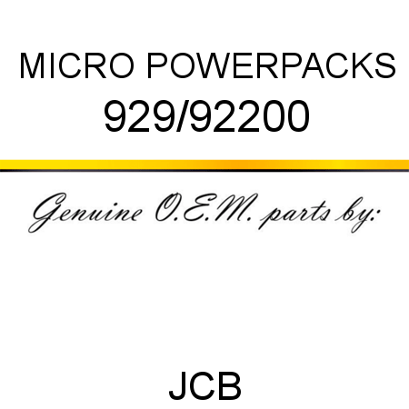 MICRO POWERPACKS 929/92200
