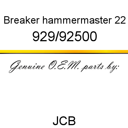 Breaker, hammermaster 22 929/92500
