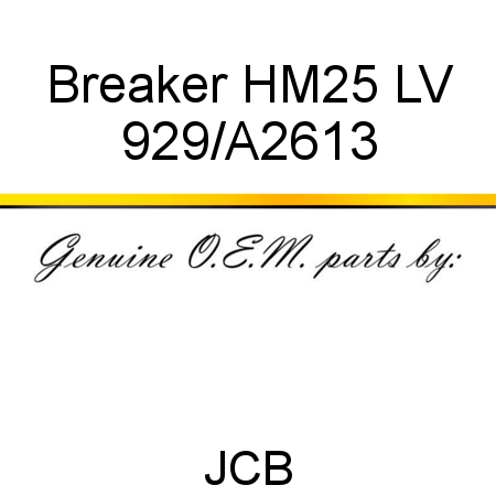 Breaker, HM25 LV 929/A2613