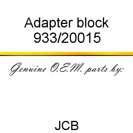 Adapter, block 933/20015
