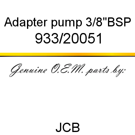 Adapter, pump, 3/8