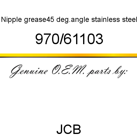 Nipple, grease,45 deg.angle, stainless steel 970/61103