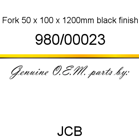 Fork, 50 x 100 x 1200mm, black finish 980/00023