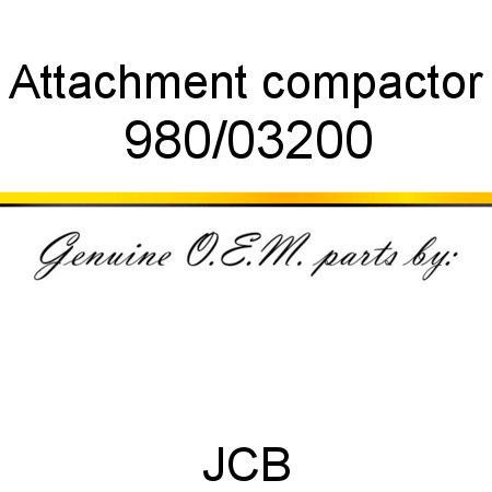 Attachment, compactor 980/03200