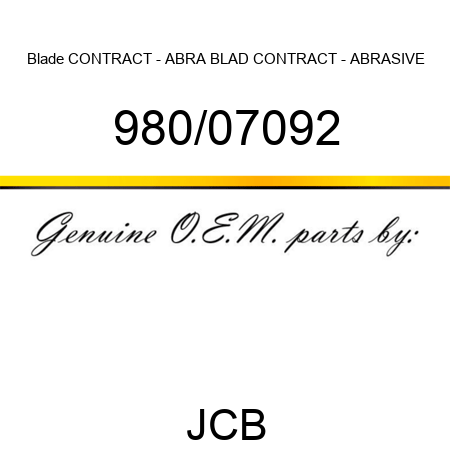 Blade, CONTRACT - ABRA BLAD, CONTRACT - ABRASIVE 980/07092