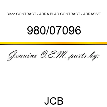 Blade, CONTRACT - ABRA BLAD, CONTRACT - ABRASIVE 980/07096
