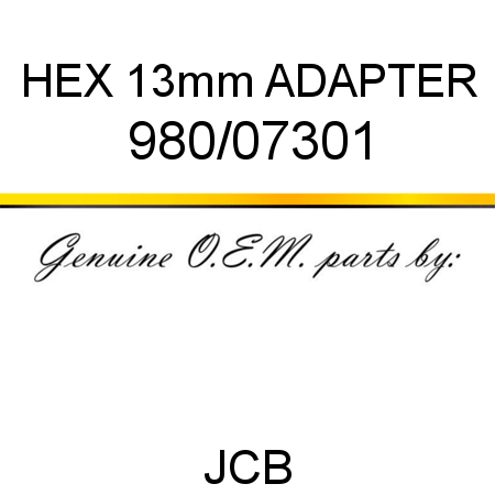 HEX 13mm ADAPTER 980/07301