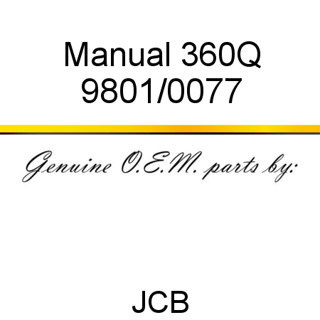 Manual, 360Q 9801/0077