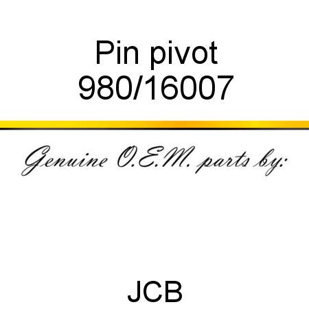 Pin, pivot 980/16007