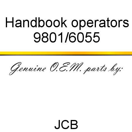 Handbook, operators 9801/6055