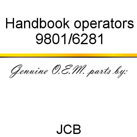 Handbook, operators 9801/6281