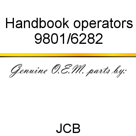Handbook, operators 9801/6282