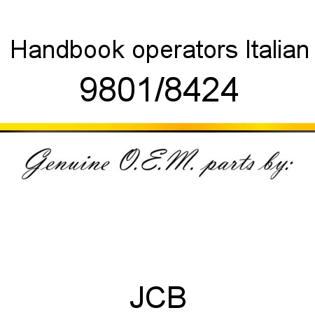 Handbook, operators, Italian 9801/8424