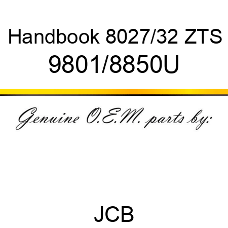 Handbook, 8027/32 ZTS 9801/8850U