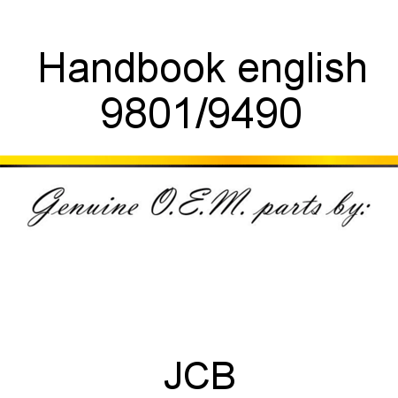 Handbook, english 9801/9490