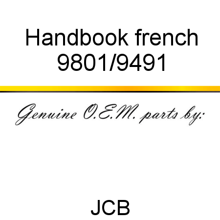 Handbook, french 9801/9491