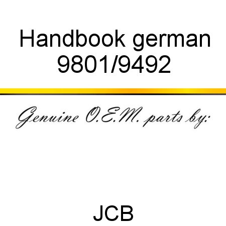 Handbook, german 9801/9492