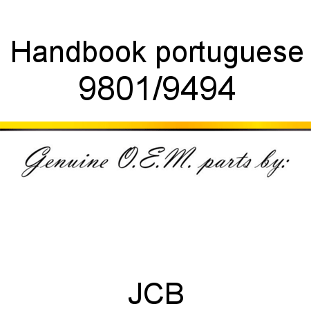 Handbook, portuguese 9801/9494